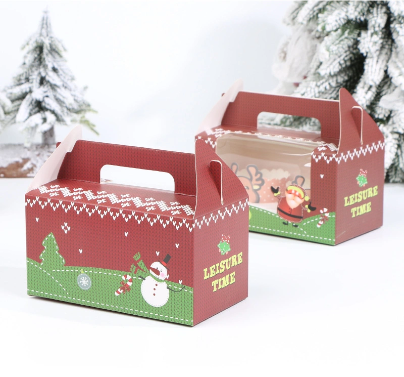 Customized Wholesale Eco Friendly Christmas Cupcake Pastry Party Holiday Paper Box with Window