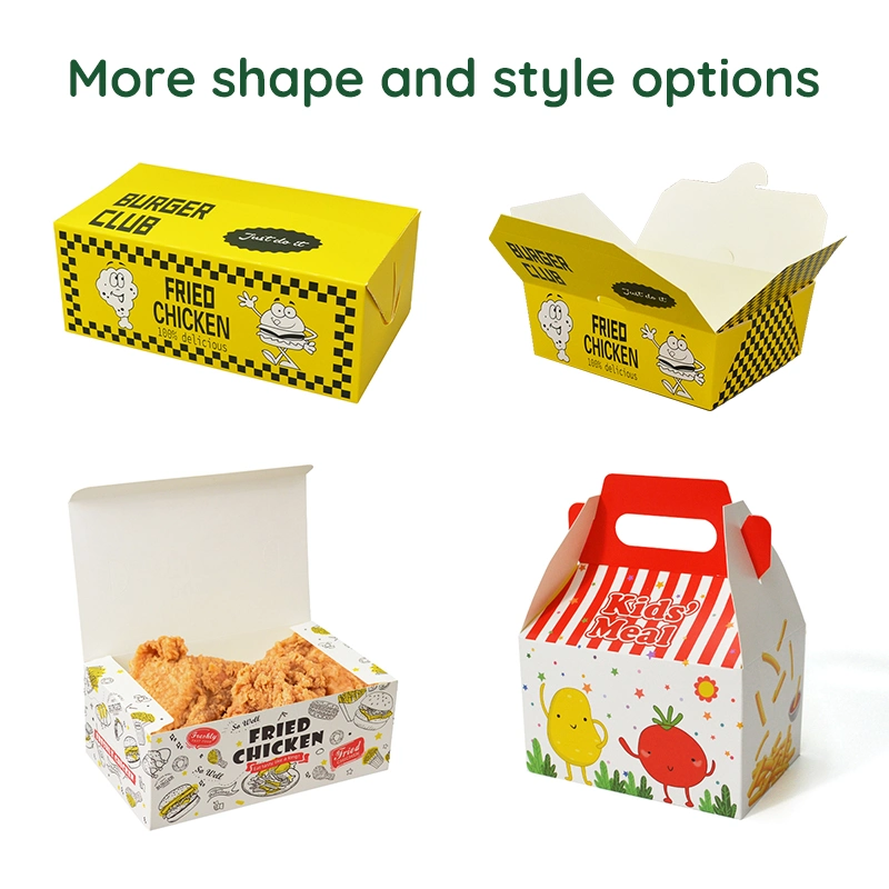 Take Away Kraft Paper Home Delivery Box Eco Hamburger Burger Box