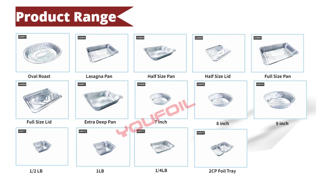 Microwaveable Safe Disposable Aluminum Foil Packaging Container