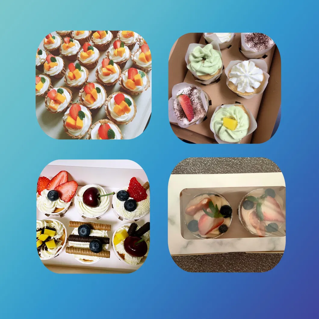 Disposable Food Container Grade Kraft Paperboard Cupcake Box