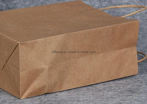 100% Recycled Kraft Paper Bag Cake Box Paper Packaging Bags BSCI/Fsc