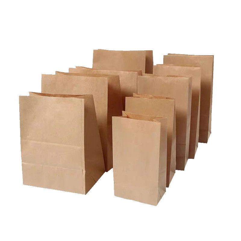 Natural Brown Block Bottom Bread Pastry Paper Gift Bags