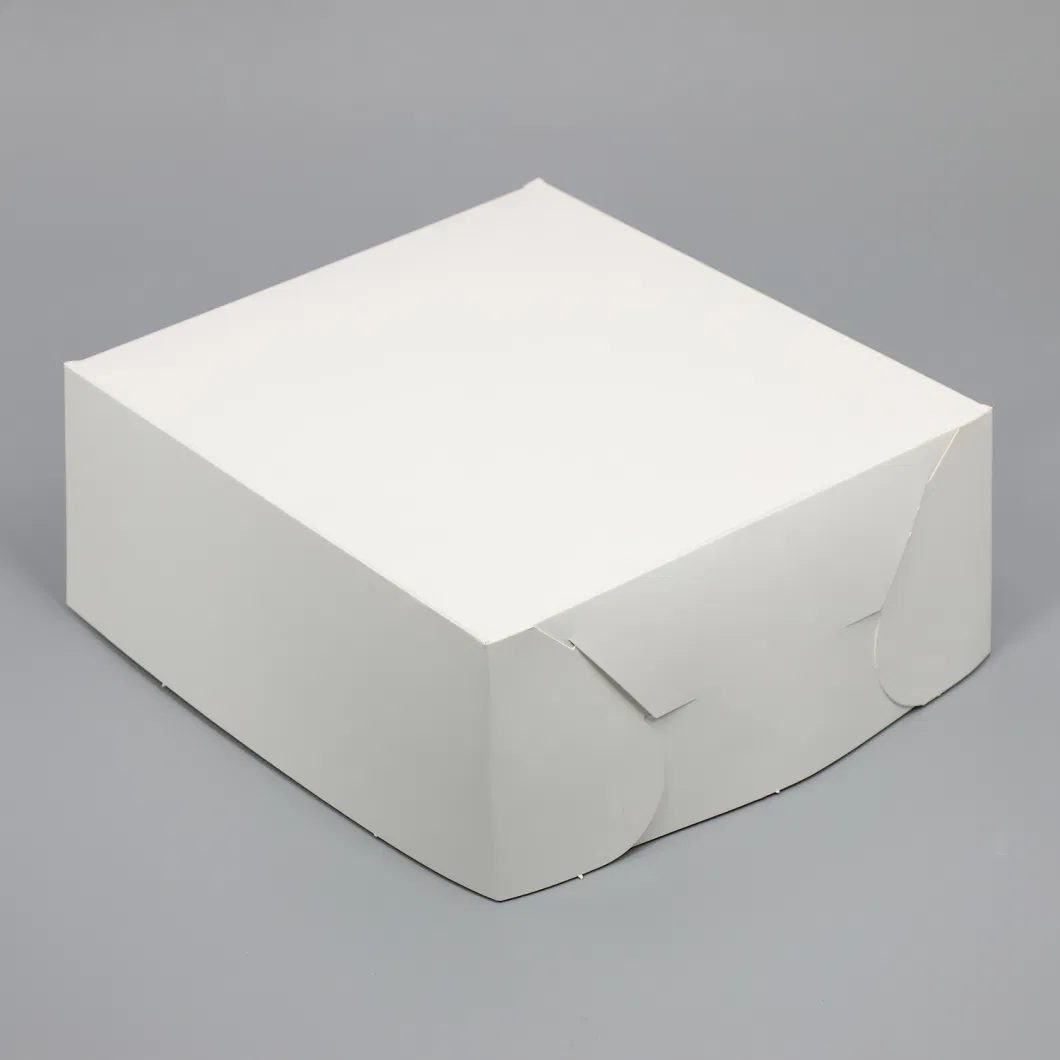 Square White Kraft Paper 8*8*4 Inch Cake Box with Lid