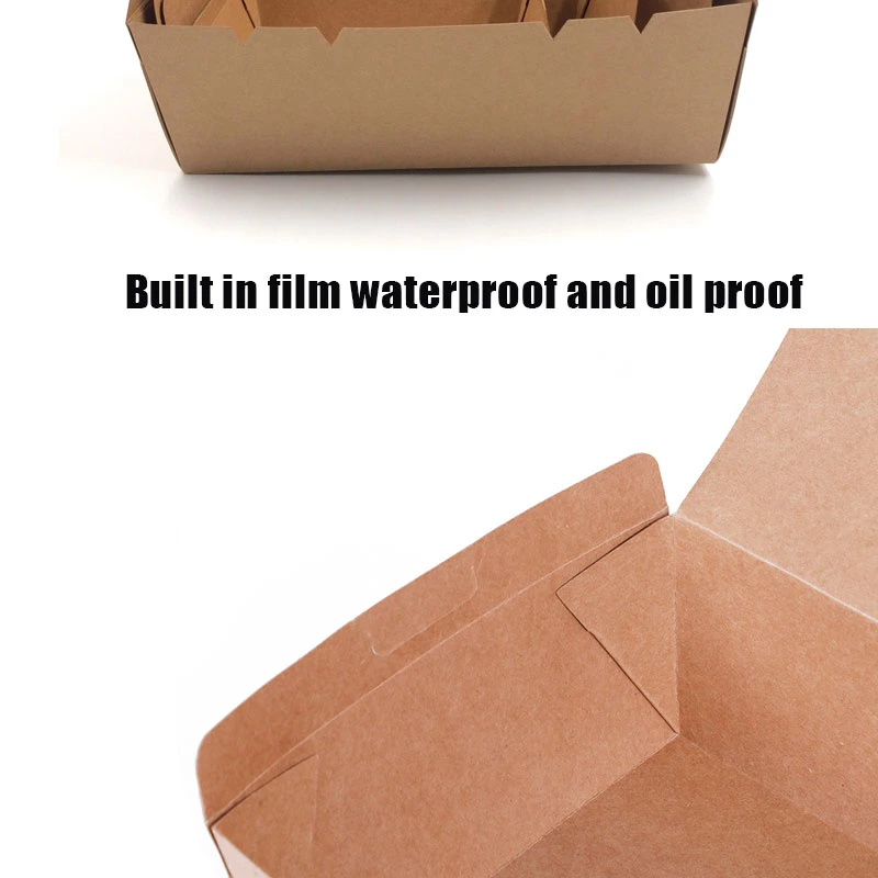 Biodegradable Kraft Food Paper Packaging Hamburger Box Hotdog Box Chips Box Delivery Food Packaging Container Box