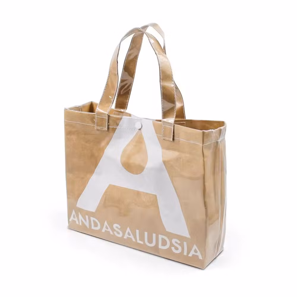Waterproof Reusable Large Kraft DuPont Paper Tote Bag Canvas Handbag Durable Tyvek Tote PVC Shopping Bag