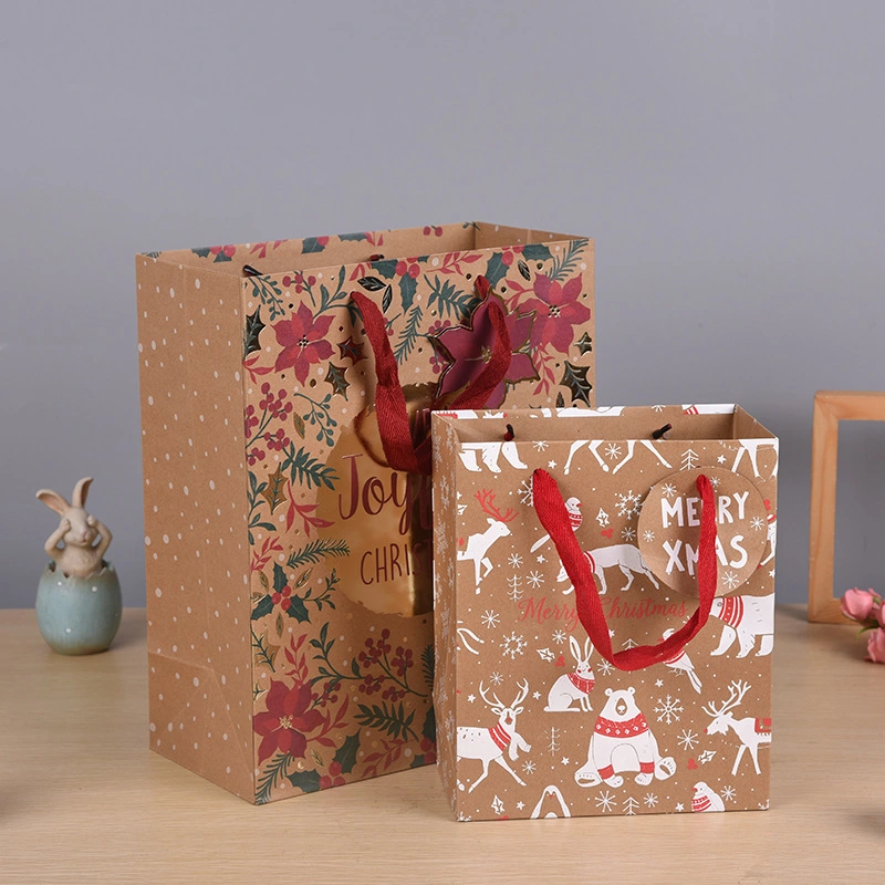 Wholesale Custom Luxury Shopping Gift Tote Carrier Kraft Paper Bag