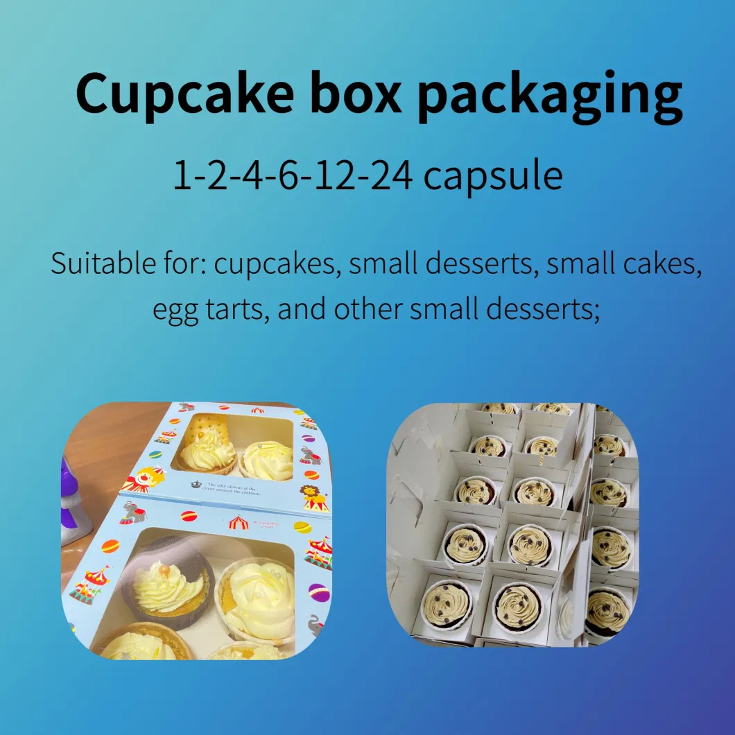 Disposable Food Container Grade Kraft Paperboard Cupcake Box