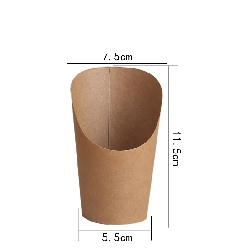 Disposable Wholesale Custom Printed Logo Kraft Paper French Fries Cups Charcuterie Container Takeaway Packaging