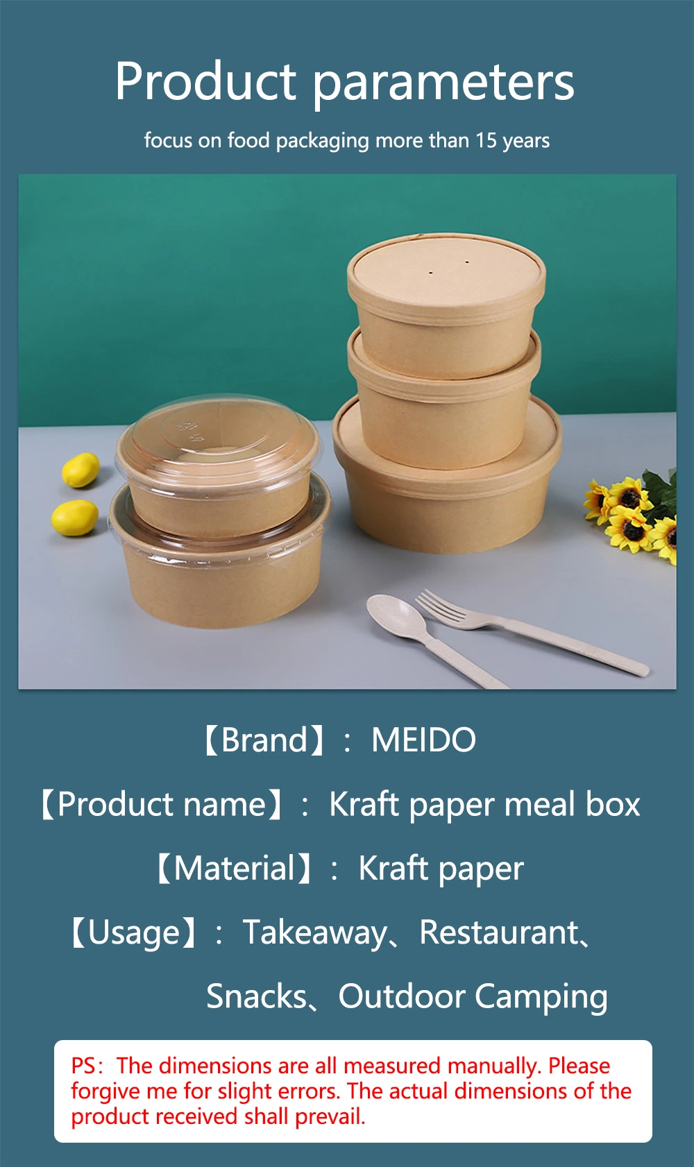 Eco-Friendly Degradable Kraft Paper Lunch Plate for Convenient and Sustainable Meals