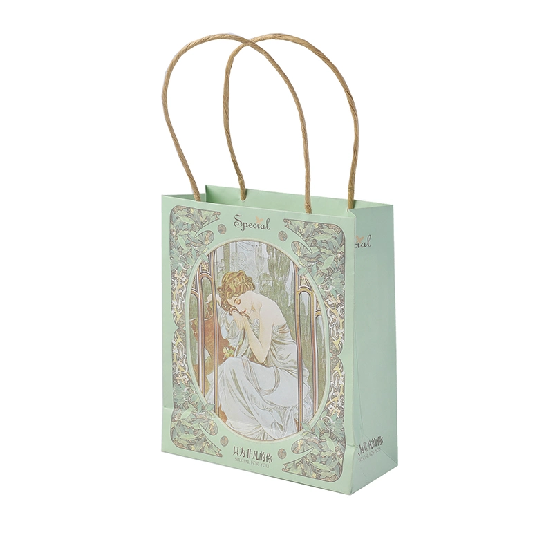 Customized Bread Kraft Paper Bags with Handle for Jewelry