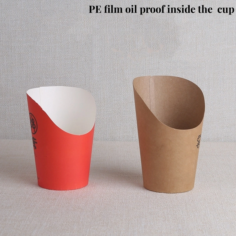 Disposable Wholesale Custom Printed Logo Kraft Paper French Fries Cups Charcuterie Container Takeaway Packaging