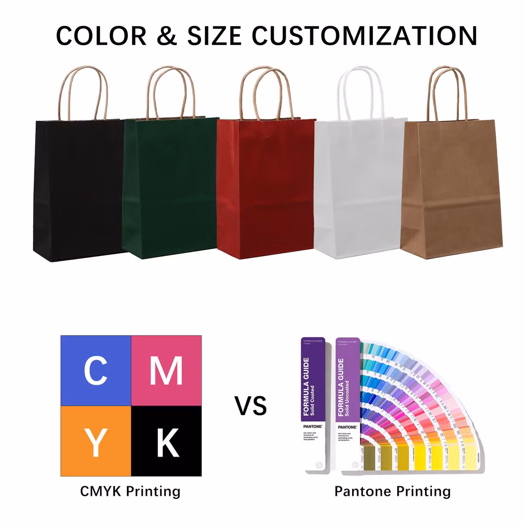 High-End Recyclable Art Paper Bags Customized Handles Packaging for Gift Kraft Paper Tote Shopping Bags