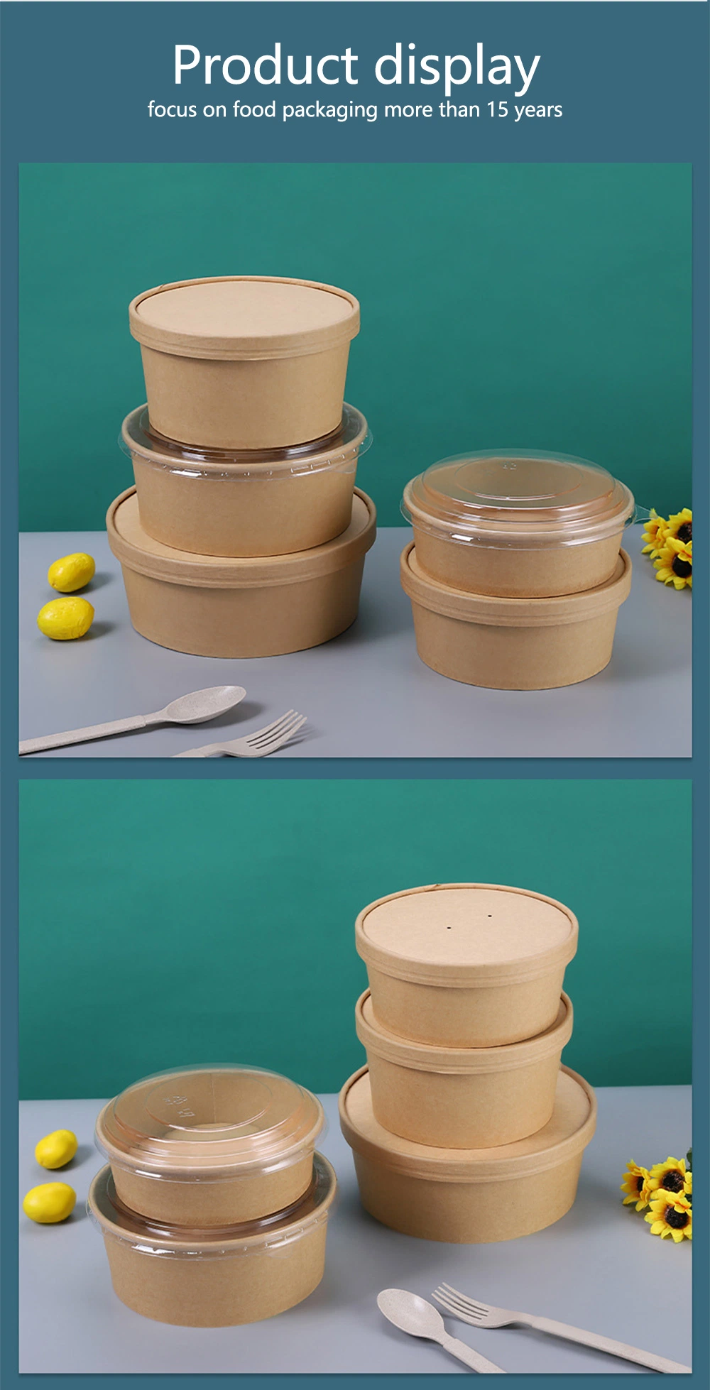 Eco-Friendly Degradable Kraft Paper Lunch Plate for Convenient and Sustainable Meals