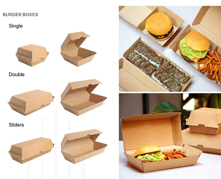 Customized Disposable Kraft Food Packaging Take Away Paper Box