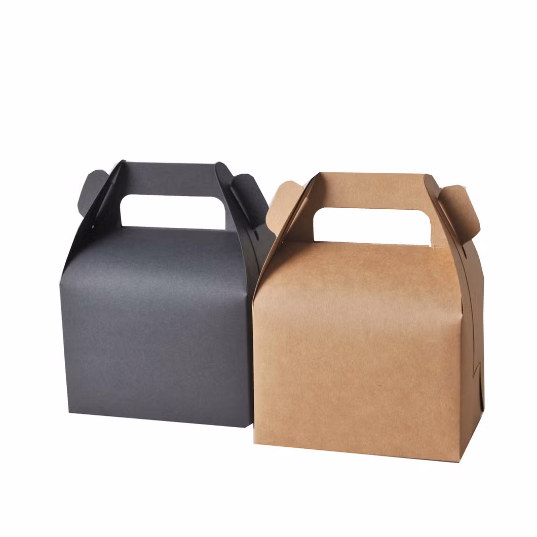 Brown Kraft Paper Cardboard Cookie Cake Printing Folding Wholesale Clear Window Box