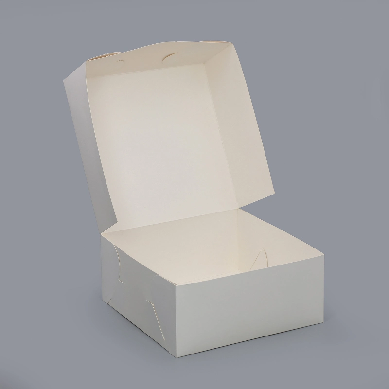 Square White Kraft Paper 8*8*4 Inch Cake Box with Lid