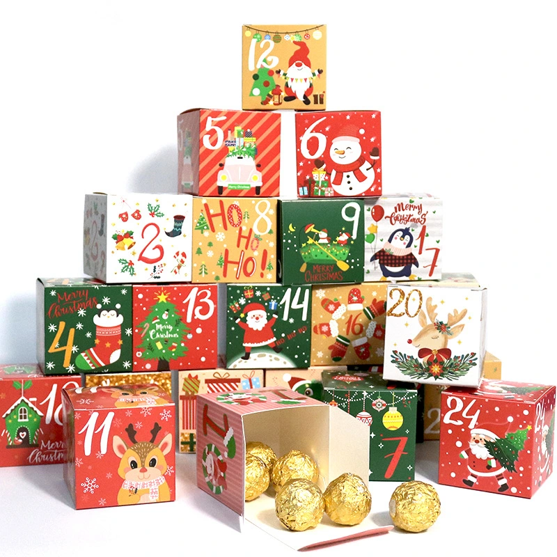 Santa Christmas Box Decorative Stacking Boxes with Lids Stackable Gift Boxes