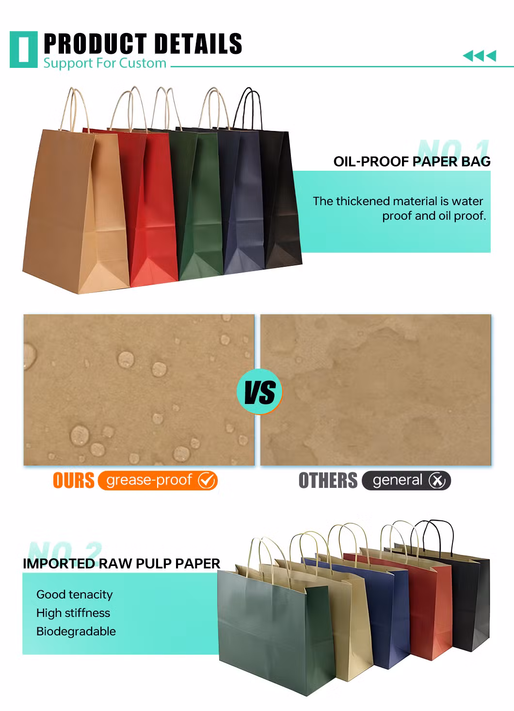 Cheap Brown White Kraft Paper Handbag for Takeout Portable Gift Shopping Custom Printed Logo on Paper Bag