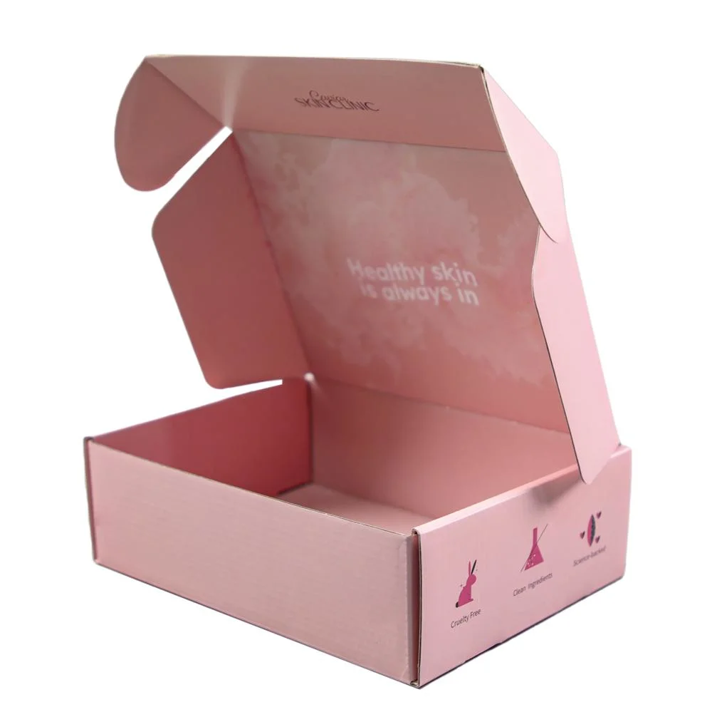 Custom Design Paper Packaging Restaurants Delivery Pink Postal Boxes