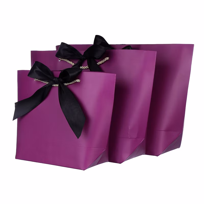 Wholesale Luxury Shopping Packaging Packing Gift Box Bags with Custom Printed Logo Kraft Paper Bag with Handle for Jewelry Coffee Tea Cosmetic Makeup