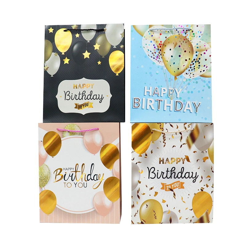 Custom Printed Happy Birthday Gift Wrap Shopping Small Paper Bags