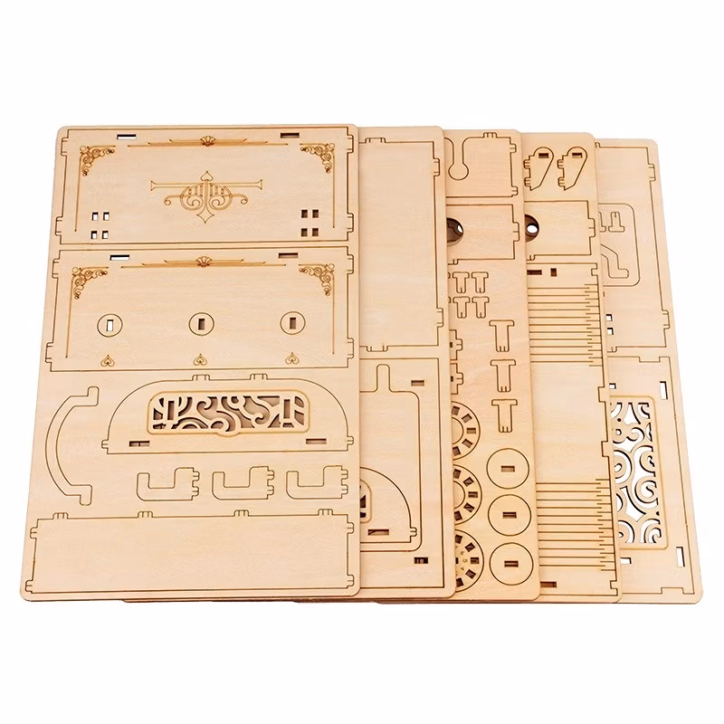 3D Wood Puzzle DIY Model Building Kit Treasure Box Creative Craft Gifts