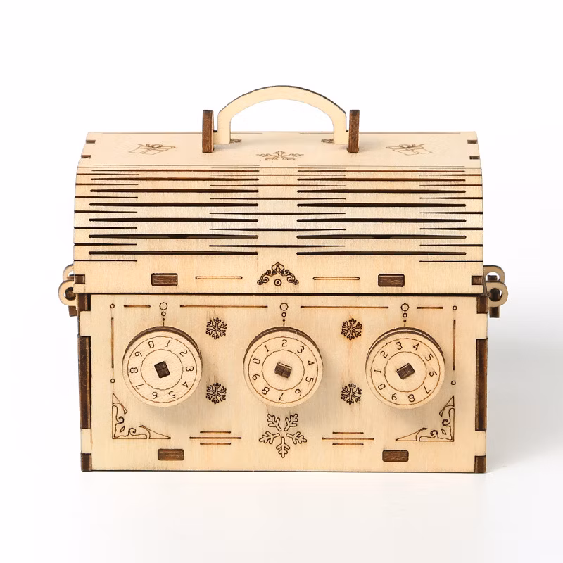 3D Wood Puzzle DIY Model Building Kit Treasure Box Creative Craft Gifts