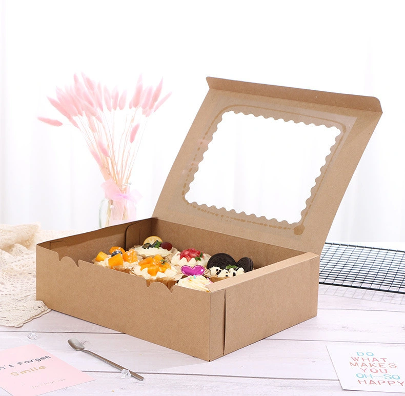 Wholesale Custom White Kraft Paper Bakery Birthday Christmas Wedding Favor Cupcake Packaging Cake Box