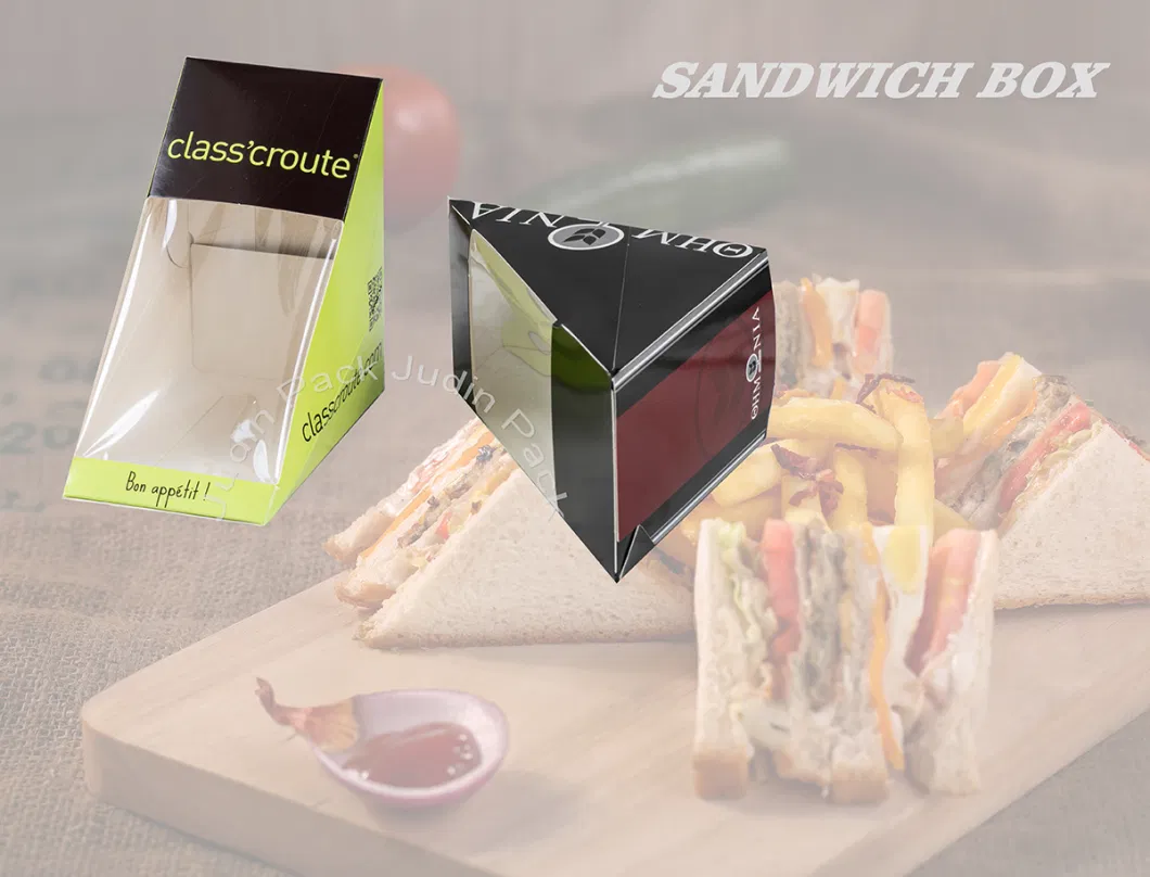 China Manufacturing Brown Kraft Paper Sandwich Box with Window