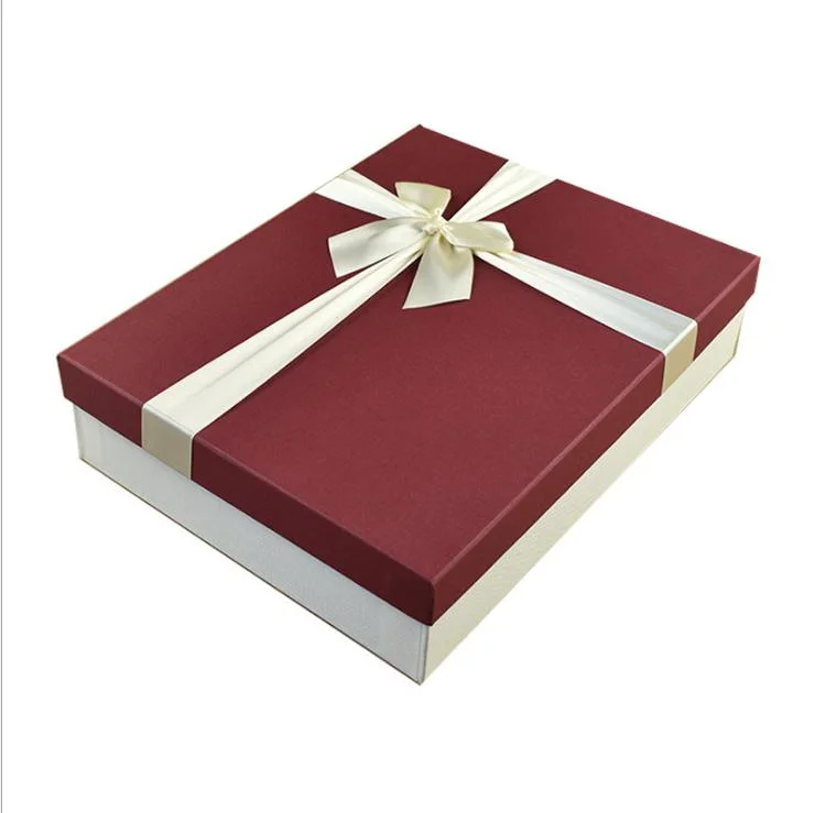 Custom Logo Luxury Wine Rigid Skin Products Flower Rose Birthday Jewelry Cardboard Paper Lid and Base Gift Box