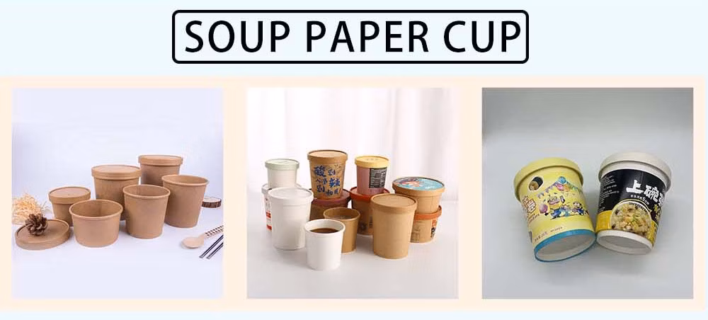 Biodegrade Food Packaging with Lids Disposable Soup Paper Bowl