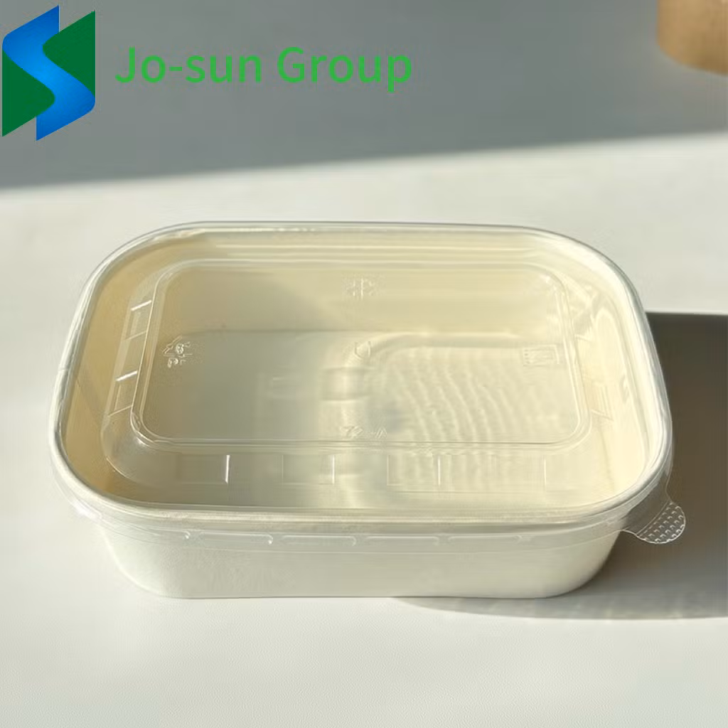 Brown Paper Rectangular Bowl Disposable Lunch Box Takeout Packed Light Fruit Picnic Tableware