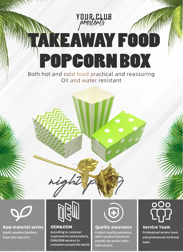 Disposable Paper Popcorn Cup Snack Package Take-out Box