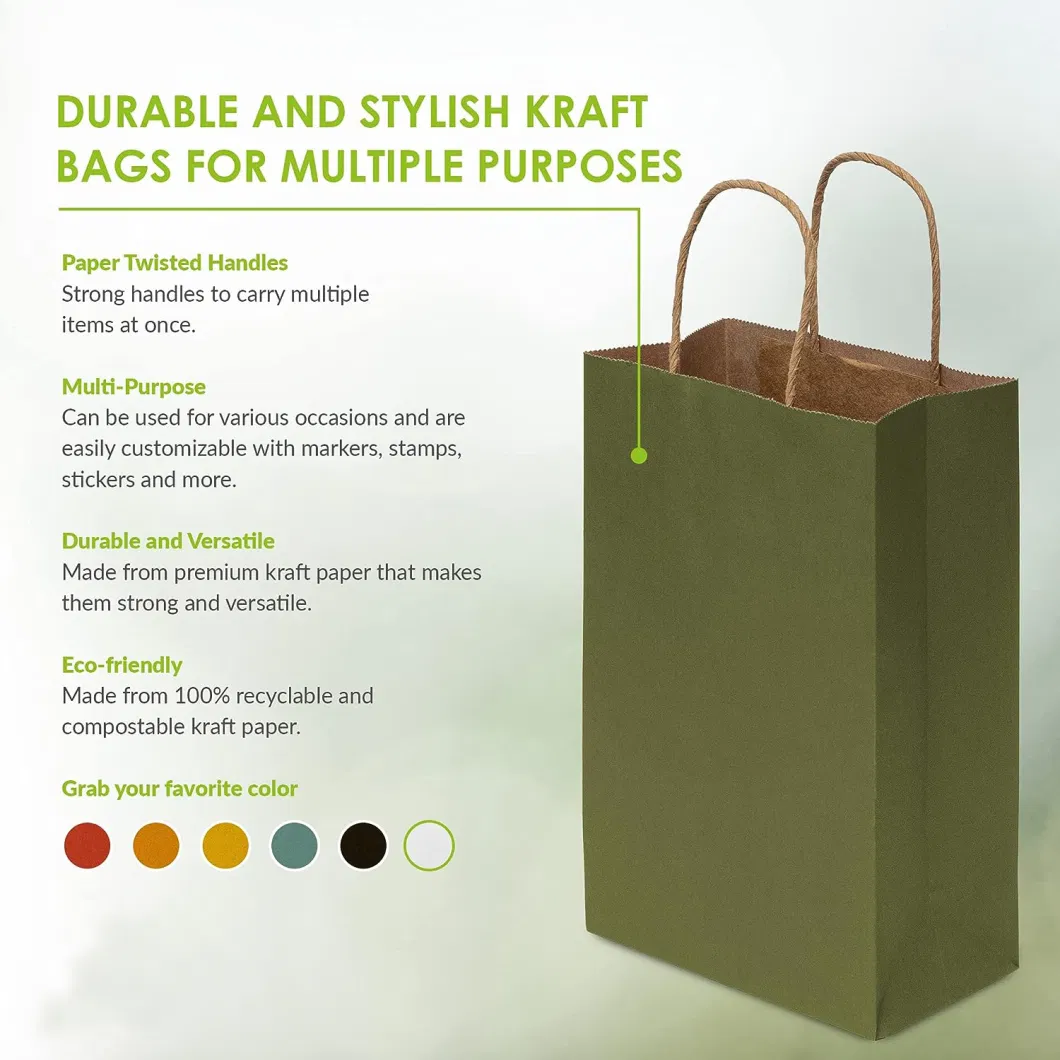 Small Business Kraft Shopping Gift Totes for Goodie &amp; Party Favor Bags