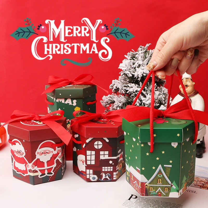 Santa Christmas Box Decorative Stacking Boxes with Lids Stackable Gift Boxes