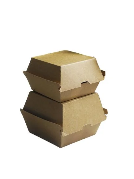 Disposable Kraft Paper Bento Box Picnic Food Containers Hamburger Box