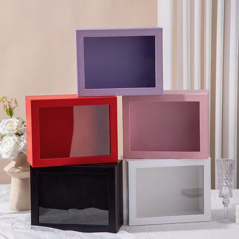 Transparent PVC Windows Rectangular Cardboard Premium Paper Gift Packaging Box