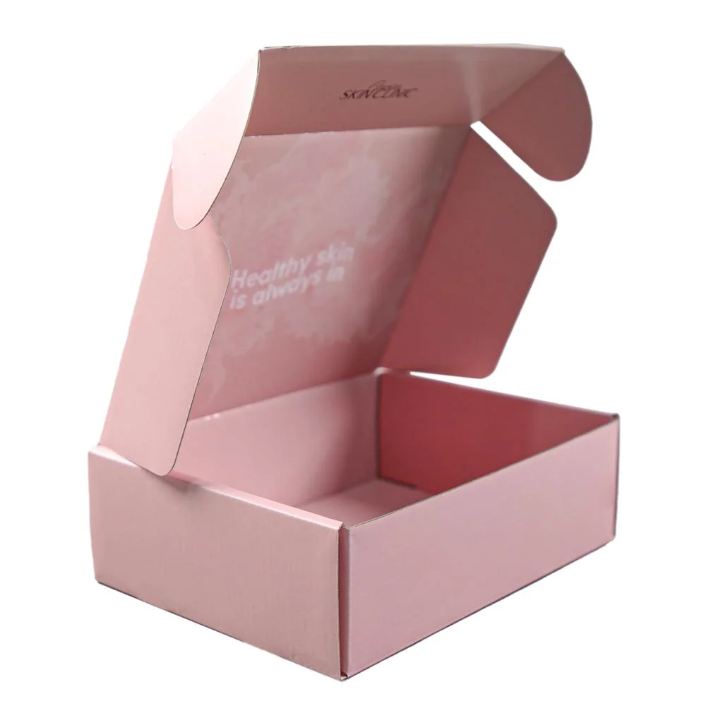 Custom Design Paper Packaging Restaurants Delivery Pink Postal Boxes