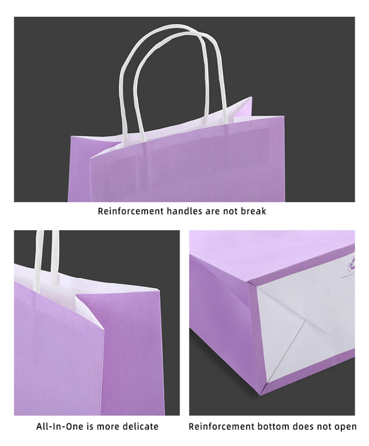 Custom Eco Friendly Brown Gift Takeaway Paper Kraft Packaging Bags