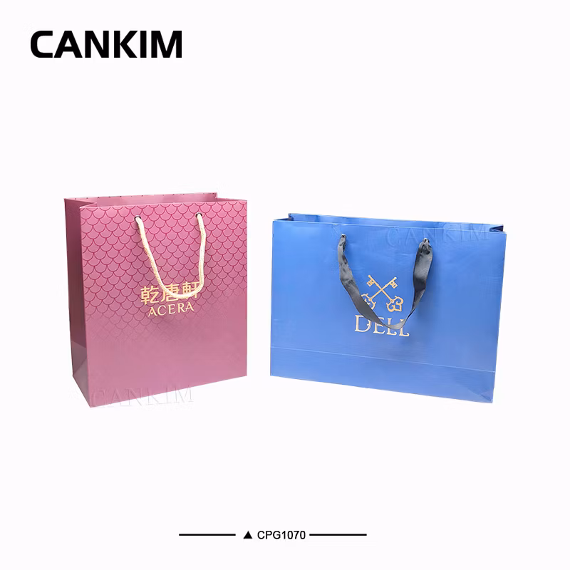 Cankim Custom Paper Bag with OEM Custom Paper Gift Bag Luxury Shopping Paper Bag Gift Bag Packaging Paper Bag with Ribbon