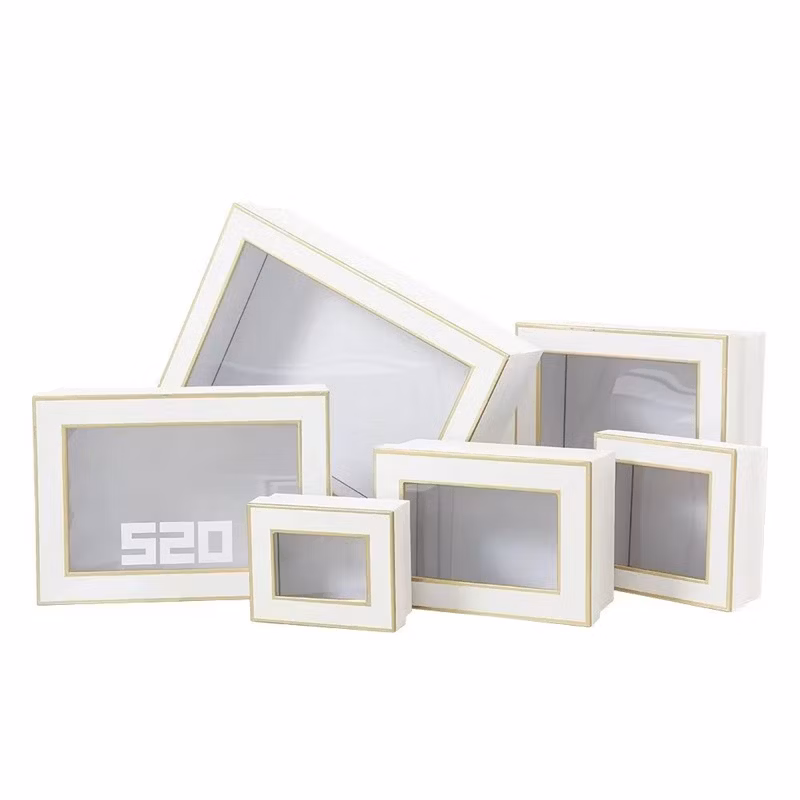 Transparent PVC Windows Rectangular Cardboard Premium Paper Gift Packaging Box