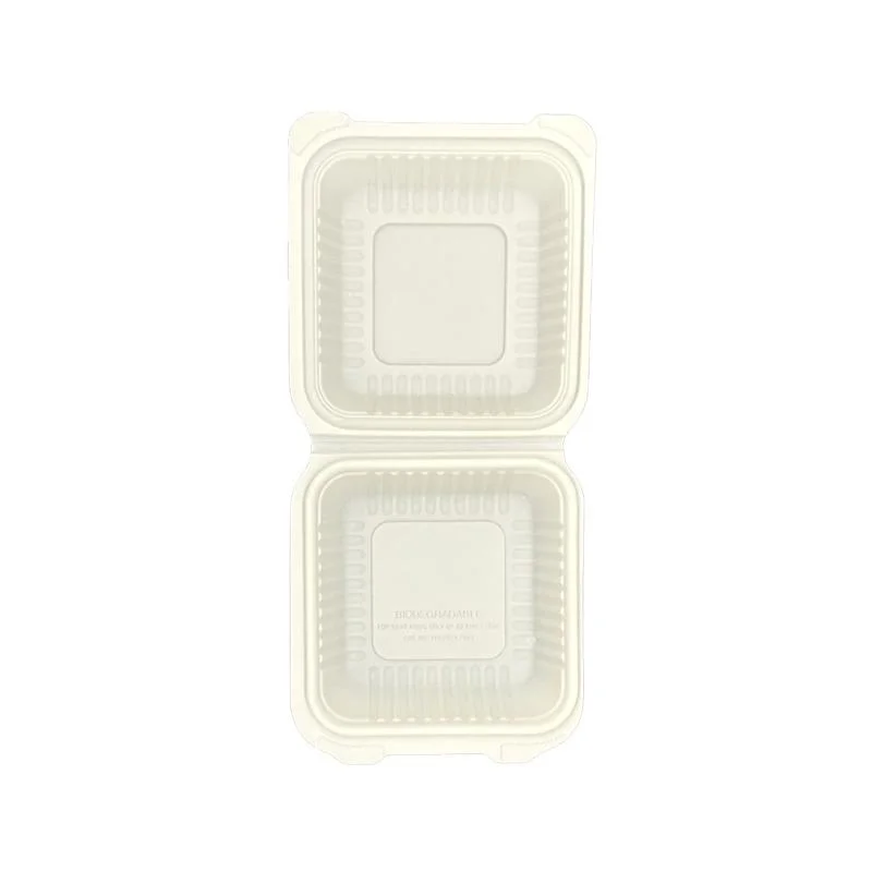 Compostable Cornstarch Degradable Meal Boxes Biodegradable Hamburger Box with Lhh-04