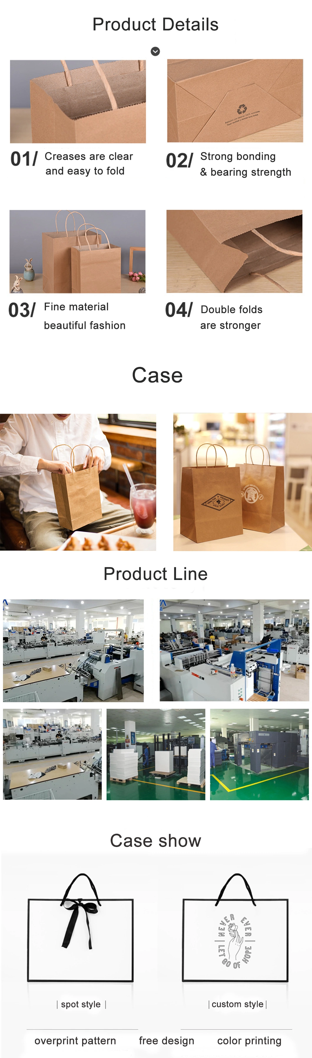 Wholesale Custom Luxury Shopping Gift Tote Carrier Kraft Paper Bag