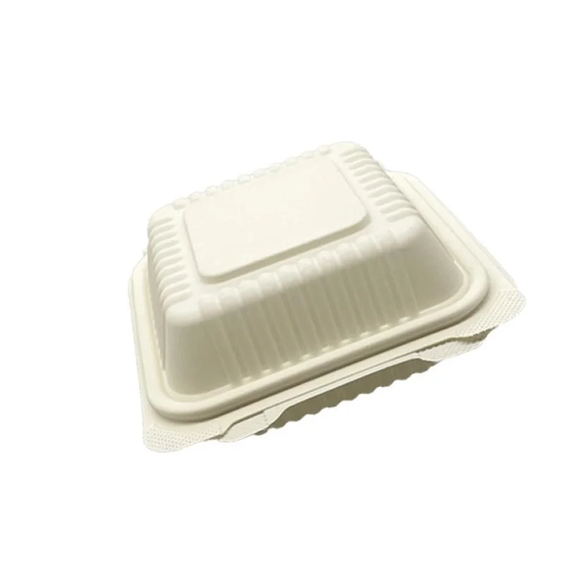 Compostable Cornstarch Degradable Meal Boxes Biodegradable Hamburger Box with Lhh-04