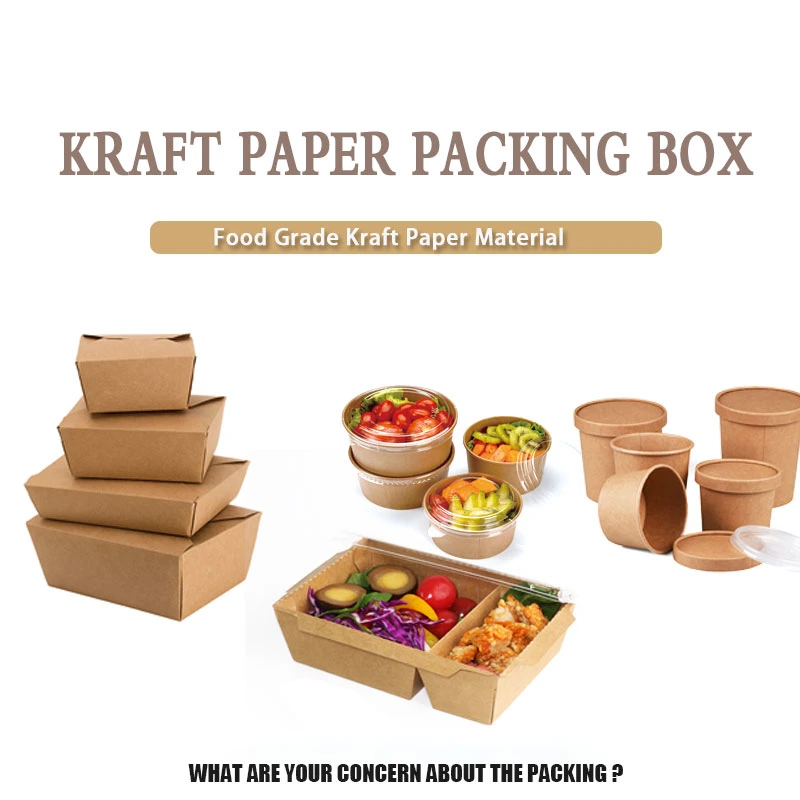 Biodegradable Kraft Food Paper Packaging Hamburger Box Hotdog Box Chips Box Delivery Food Packaging Container Box