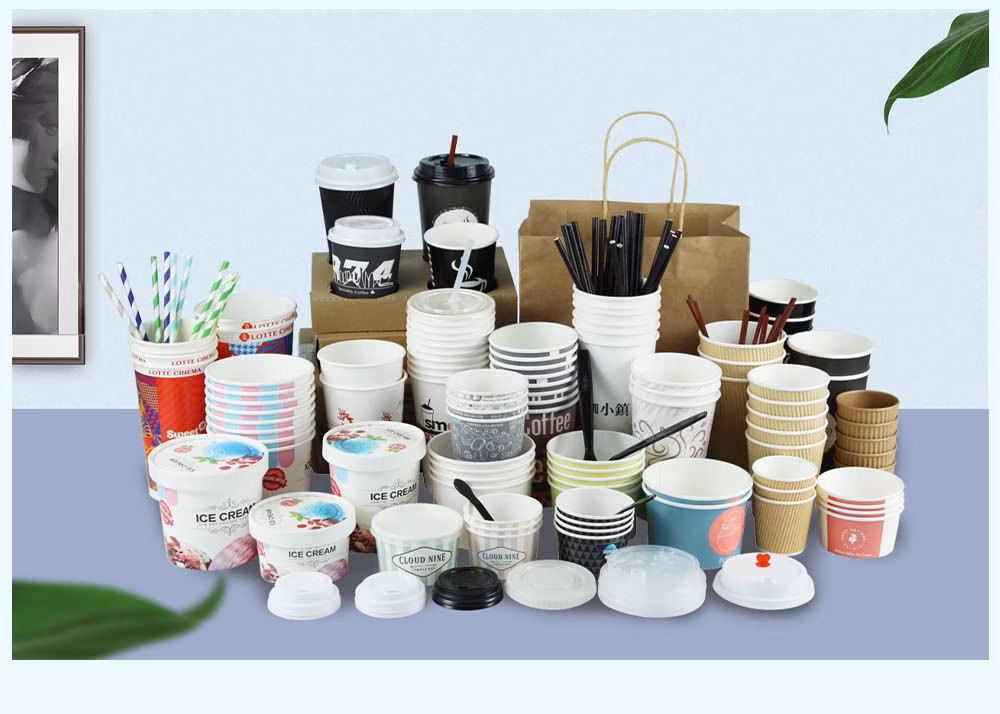 Biodegrade Food Packaging with Lids Disposable Soup Paper Bowl