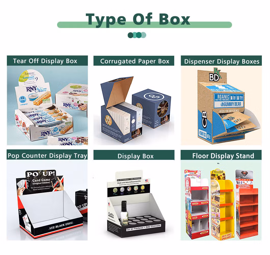 Custom Box Shape Square Corrugated Hard Cardboard to Wrap Candles Candy Snack for Retail Shop Supermarket Tray Display Paper Box