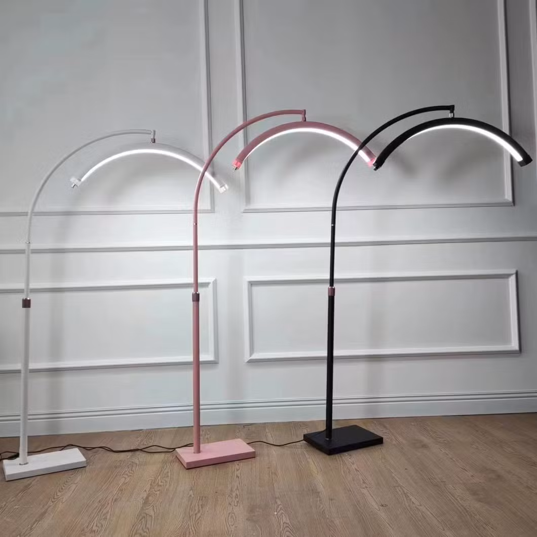 Free Logo 50W Beauty Salon Lighting Half Moon Shaped Diamond Beauty LED Floor Lamp Eyelash Extension Lamp Eyebrow Tattoo Art Lamp