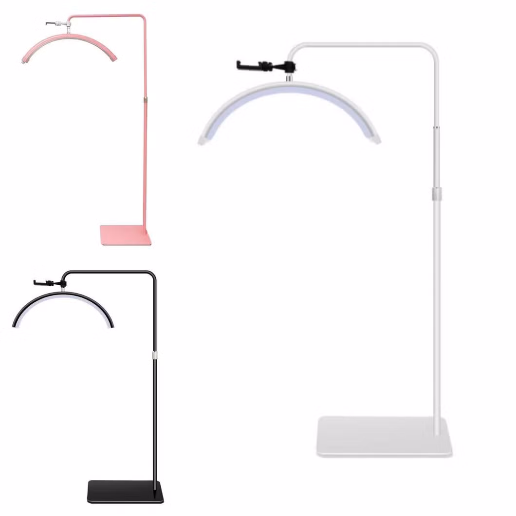 Free Logo 50W Beauty Salon Lighting Half Moon Shaped Diamond Beauty LED Floor Lamp Eyelash Extension Lamp Eyebrow Tattoo Art Lamp