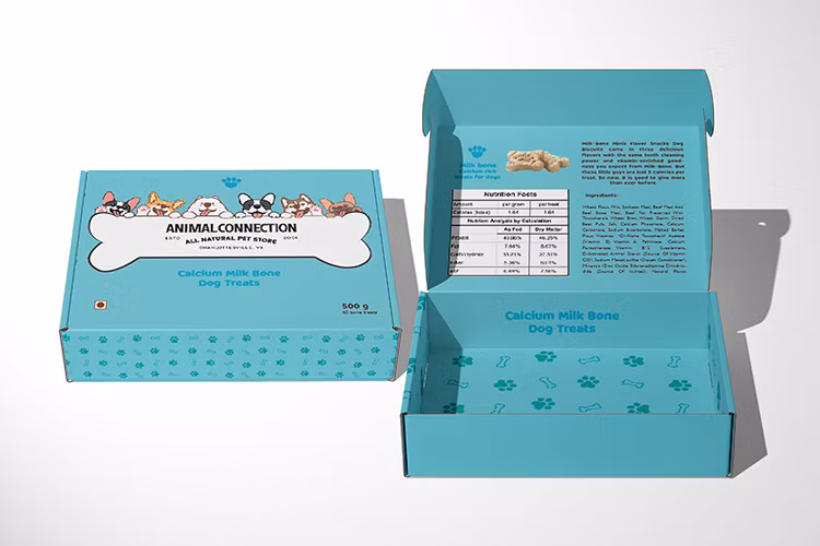 Personalized Corrugated Printed Pet Cat Dog Food Products Clothing Packaging Folding Box Colored Cardboard Kraft Paper Mailer Shipping Mailing Boxes